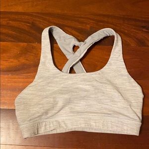 Light grey lulu sports bra